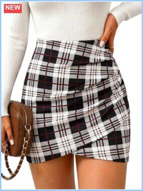 Bodycon Ruched Tulip Mini Skirt High Waist Wrap Party Skirt